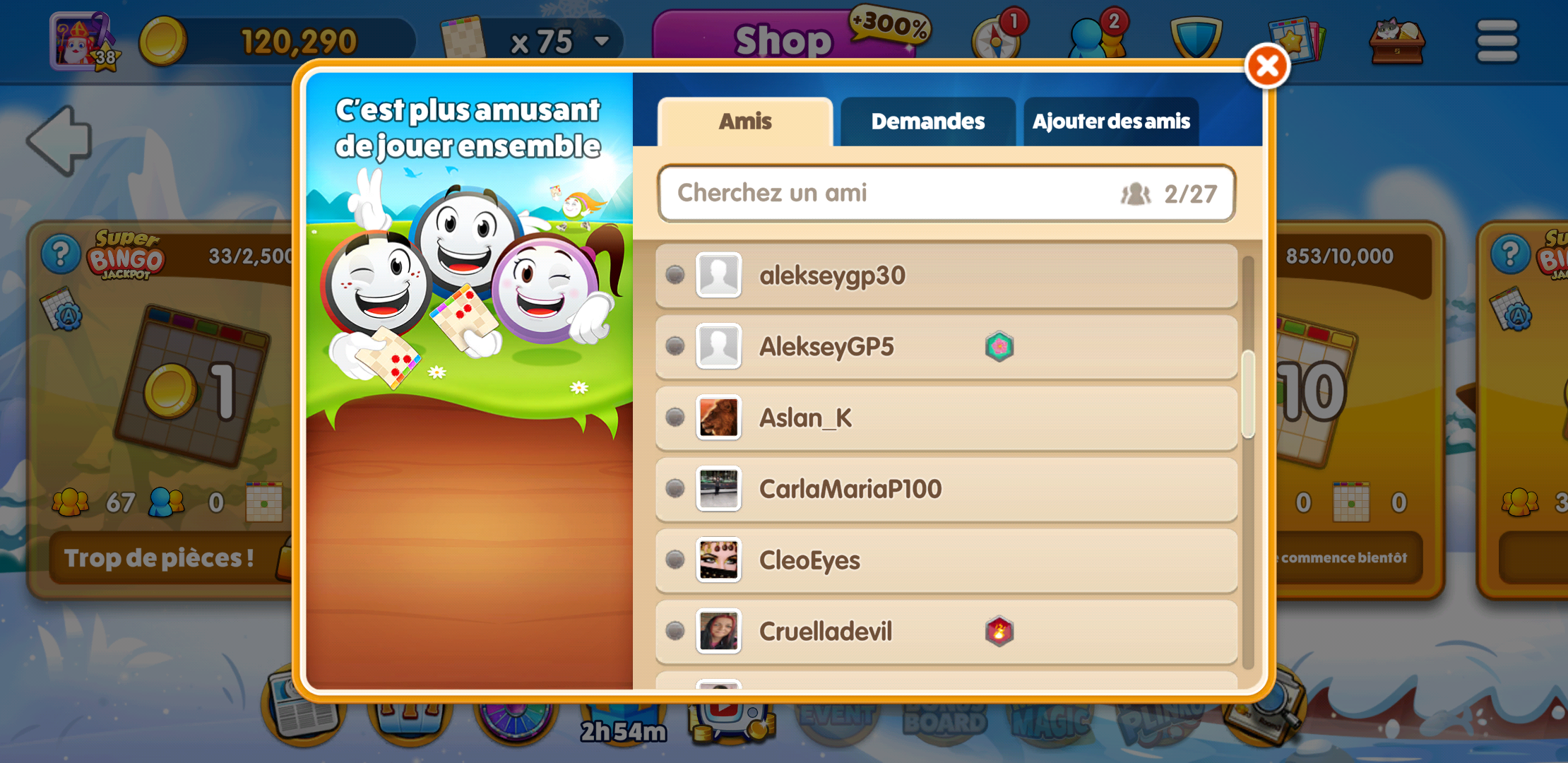 GamePoint Bingo Friend List