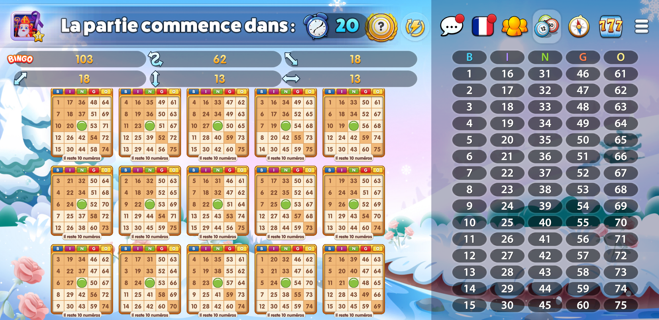 GamePoint Bingo GameScreen and Ball History